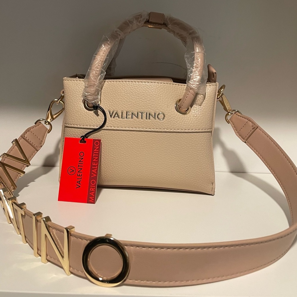 Valentino Nude Beige Leather Small Tote handbag 👜
